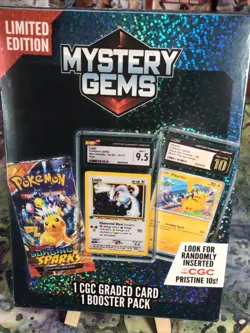 Pokemon Mystery Gems Box (1 CGC Graded Card & 1 Booster Pack) Factory Sealed Box - Image 2