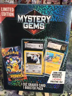 Pokemon Mystery Gems Box (1 CGC Graded Card & 1 Booster Pack) Factory Sealed Box - Image 3