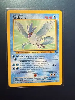 Articuno 17/62 Fossil *Unlimited* *Rare* Pokemon Card Non Holo WOTC MP Vintage - Image 1