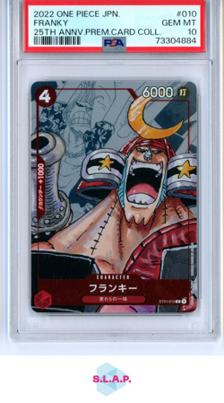 FRANKY ONE PIECE JAP 25TH ANNIVERSARY PREMIUM CARD COLLECTION 2022 010 PSA 10 - Image 1