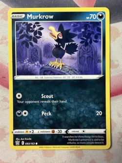 Murkrow Common SWSH05: Battle Styles 093/163 NM English Pokemon Card - Image 1