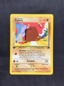 Pokemon Cards: Team Rocket 1st Edition Common: Diglett 52/82 - Image 1