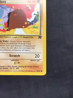 Pokemon Cards: Team Rocket 1st Edition Common: Diglett 52/82 - Image 4