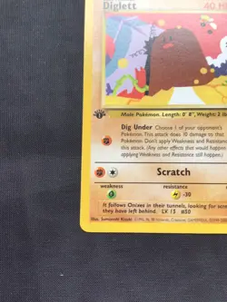 Pokemon Cards: Team Rocket 1st Edition Common: Diglett 52/82 - Image 5