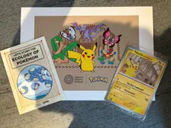 Pokemon TCG Pikachu At The Museum Jumbo Pokemon Card & Ecology of Pokemon Sealed - Image 1