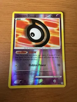 Pokemon TCG Unown D Reverse Holo Card 68/130 Diamond & Pearl 2007 Vintage - Image 1