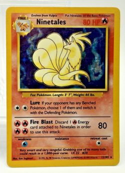 Pokemon Base Set of 3 Cards Ninetales Rare LP, Wigglytiff Rare LP, Trainer Ex+NM - Image 4