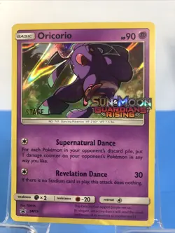 Oricorio SM19 Guardians Rising STAFF Prerelease Holo Rare Promo Pokemon Card LP+ - Image 1
