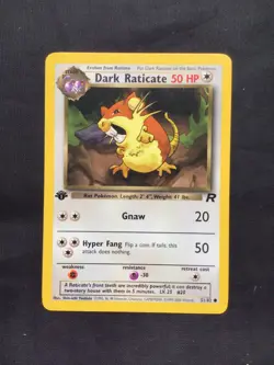 Pokemon Cards: Team Rocket 1st Edition Common: Dark Raticate 50/82 - Image 1