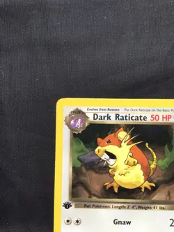 Pokemon Cards: Team Rocket 1st Edition Common: Dark Raticate 50/82 - Image 2