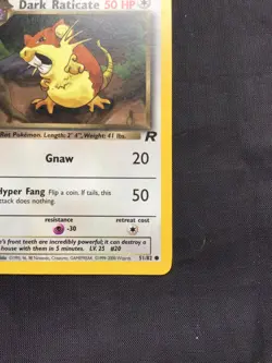 Pokemon Cards: Team Rocket 1st Edition Common: Dark Raticate 50/82 - Image 4
