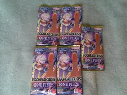 Lot of 5 - One Piece Card Game Extra Booster Pack EB04 Egghead Crisis Japanese - Image 1