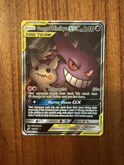 Pokemon TCG 2019 Gengar & Mimikyu GX 165/181 SM Team Up Alternative Art Card - Image 1