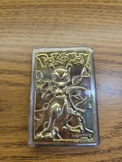 Pokemon MEWTWO 23k Gold Plated Trading Card 1999 Burger King Limited Edition - Image 1