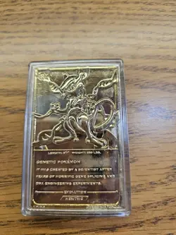 Pokemon MEWTWO 23k Gold Plated Trading Card 1999 Burger King Limited Edition - Image 2