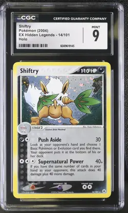 CGC 9 MINT Shiftry 2004 EX Hidden Legends 14/101 Holo SWIRL Pokemon Card - Image 1