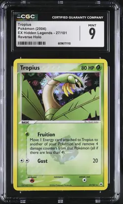CGC 9 MINT Tropius 2004 EX Hidden Legends 27/101 Reverse Holo Pokemon Card - Image 1