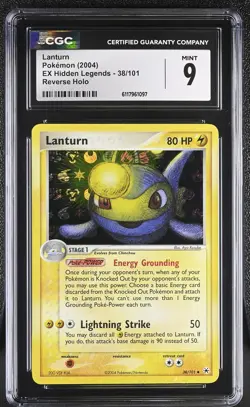 CGC 9 MINT Lanturn 2004 EX Hidden Legends 38/101 Reverse Holo Pokemon Card - Image 1