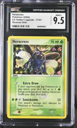 CGC 9.5 Heracross EX Hidden Legends 7/101 Reverse Holo Pokemon Card - Image 1