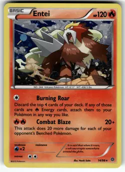 Entei (14) 14/98 XY - Ancient Origins LP Pokemon Card TCG - Image 1