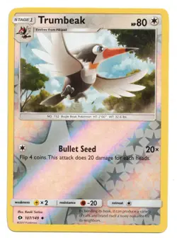 Pokemon Card: Trumbeak 107/149 Rev Reverse Holo Sun & Moon Base Set! EX - Image 1