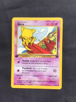 Pokemon Cards: Team Rocket 1st Edition Common: Abra 49/82 - Image 1