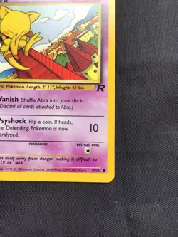 Pokemon Cards: Team Rocket 1st Edition Common: Abra 49/82 - Image 4