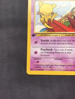 Pokemon Cards: Team Rocket 1st Edition Common: Abra 49/82 - Image 5