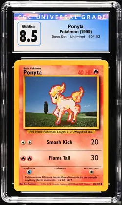 Pokemon 1999 Base Set Ponyta Not PSA, CGC 8.5! - Image 1
