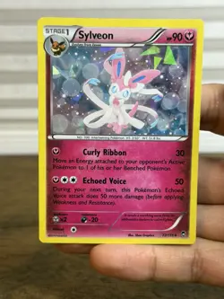 2014 Pokemon Sylveon 72/111 XY Furious Fists Cracked Ice Holo Rare Card - Image 3