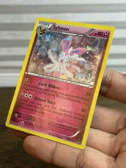 2014 Pokemon Sylveon 72/111 XY Furious Fists Cracked Ice Holo Rare Card - Image 4