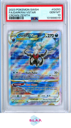 FA/DARKRAI VSTAR CROWN ZENITH POKEMON SWSH CROWN ZENITH 2023 GG50 PSA 10 - Image 1