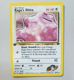 1st Edition Foil Koga's Ditto- Gym Challenge 10/132 - Pokemon Holo Rare WotC NM - Image 1