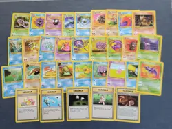 Complete Set Of 32 Uncommon & Common 1999 Fossil Set Pokemon Cards Unlimited - Image 1