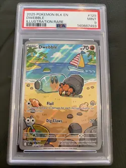 2025 POKEMON BLK EN-BLACK BOLT ILLUSTRATION RARE #129 DWEBBLE PSA 9 - Image 1
