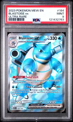 2023 POKEMON MEW EN-151 | ULTRA RARE #184 BLASTOISE EX PSA 9 - Image 1