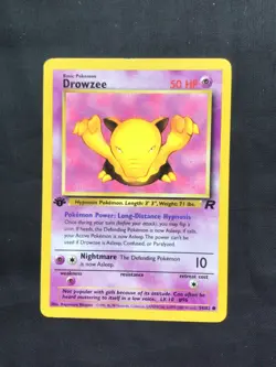 Pokemon Cards: Team Rocket 1st Edition Common: Drowzee 54/82 - Image 1