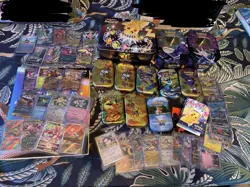 Pokemon card~ TCG MEGA bundle CARDS TINS & FOLDERS Prismatic EX Full art - Image 1