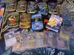Pokemon card~ TCG MEGA bundle CARDS TINS & FOLDERS Prismatic EX Full art - Image 3