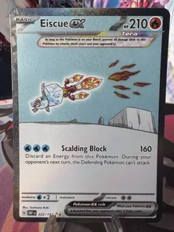 Pokemon TCG Eiscue EX Sv03: Obsidian Flames Holo Card 222/197 - Image 2