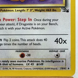 Dragonite - 19/62 - Fossil Set - Unlimited - Rare - Pokemon - WOTC - Played - Image 4