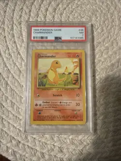 Pokemon Charmander Base Set Unlimited PSA 7 NM - Image 1