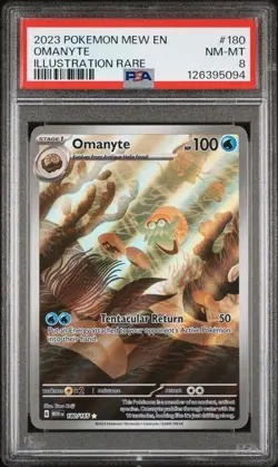 🔥 2023 Pokemon 151 Omanyte Illustration Rare #180 PSA 8 NM-MT 🔥 - Image 1