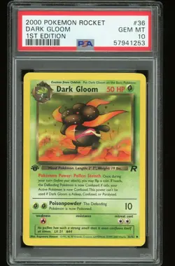 2000 Pokemon Team Rocket 1st FIRST EDITION DARK GLOOM 36 / 82 PSA 10 GEM MINT - Image 1