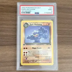 Pokemon Dark Machamp PSA 9 1st Edition Team Rocket 27/82 Rare 2000 - Image 1