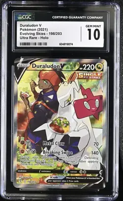 Duraludon V Ultra Rare Holo CGC 10 GEM MINT 2021 Pokemon Evolving Skies 198/203 - Image 1