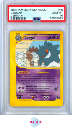 GENGAR POKEMON 10/144 2003 SKYRIDGE NORMAL GERMAN PSA 10 - Image 1