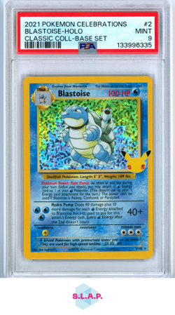 BLASTOISE-HOLO CLASSIC COLL-BASE SET POKEMON CELEB CLSC. COLL. 2021 2 PSA 9 - Image 1