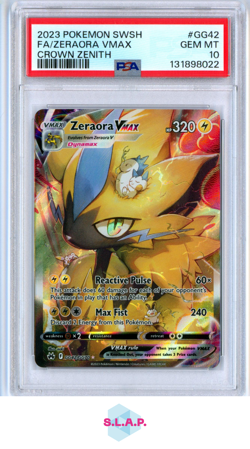 FA/ZERAORA VMAX CROWN ZENITH POKEMON SWSH CROWN ZENITH 2023 GG42 PSA 10 - Image 1