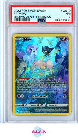 FA/MEW CROWN ZENITH-GERMAN POKEMON SWORD AND SHIELD CROWN ZENITH 2023 GG10 PSA 7 - Image 1